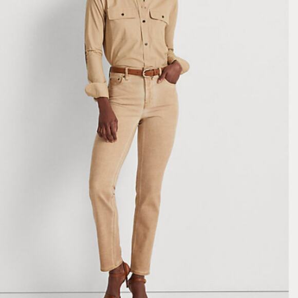 NWOT Lauren Jeans Co High- Rise Straight Leg Ankle Jeans Size 8P - Picture 1 of 7